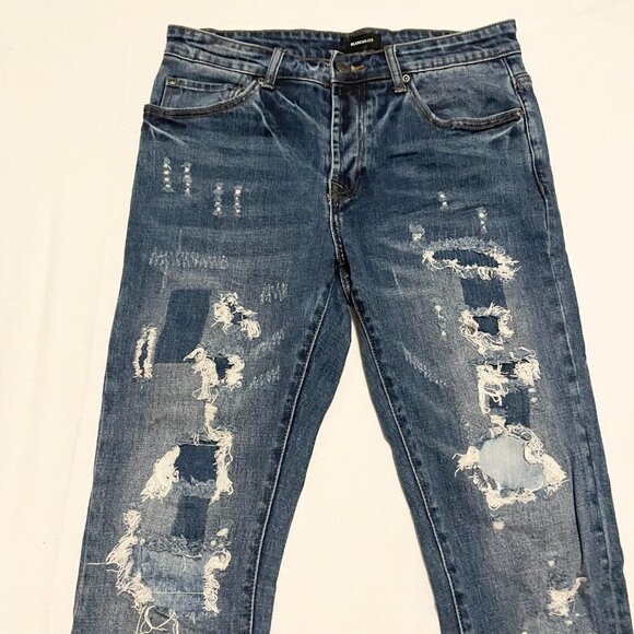Bluecarats Mens Distressed Jeans Size 32 - Picture 2 of 16